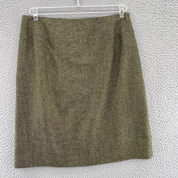 Talbots Skirt Womens 10 Green Wool Silk Blend Above Knee Straight Career Vintage - Picture 1 of 10